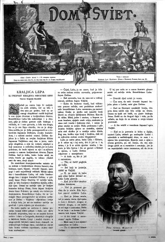 Dom i sviet  : ilustrovani list za zabavu, pouku i viesti dnevnih dogadjajih, javnom i družtvenom životu, umjetnosti i znanosti, trgovini, obrtu, glasbi i kazalištu : 15,5(1902) / urednik Stjepan Kugli.