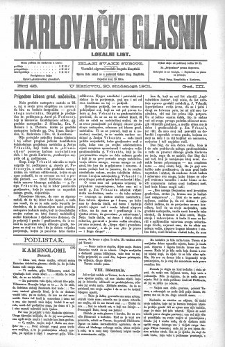 Karlovački glasnik : lokalni list : 3,48(1901) / odgovorni urednik Dragutin Hauptfeld.
