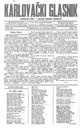 Karlovački glasnik : lokalni list : 5,15(1903) / odgovorni urednik Drag. Hauptfeld.