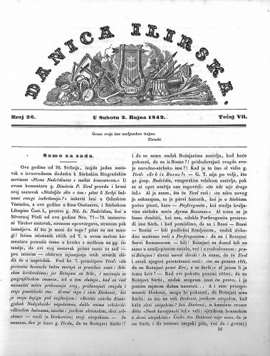 Danica ilirska : 8,36(1842) / učrednik Ljudevit Gaj.