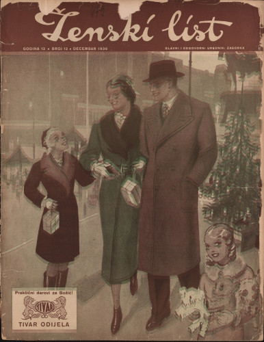 Ženski list   : za modu, zabavu i kućanstvo : 12, 12(1936)  / [glavni i odgovorni urednik [Marija Jurić] Zagorka].
