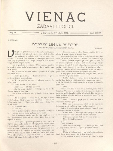 Vienac : zabavi i pouci. : 34,13(1902) / uredjuje Gjuro Arnold.