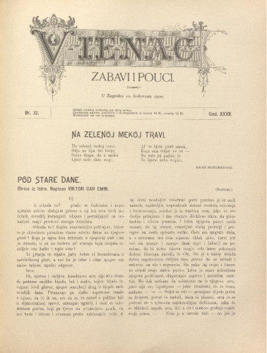 Vienac : zabavi i pouci. : 32,32(1900) / uredjuje Gjuro Arnold.