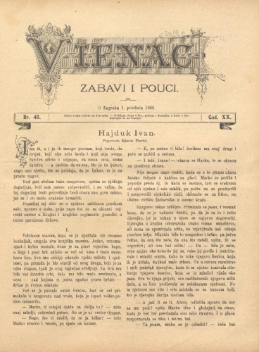Vienac : zabavi i pouci. : 20,48(1888) / uredjuju V. Klaić i M. Maravić.