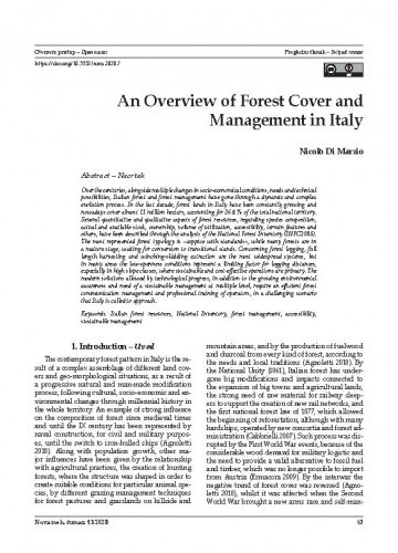 An overview of forest cover and management in Italy / Nicolò Di Marzio.