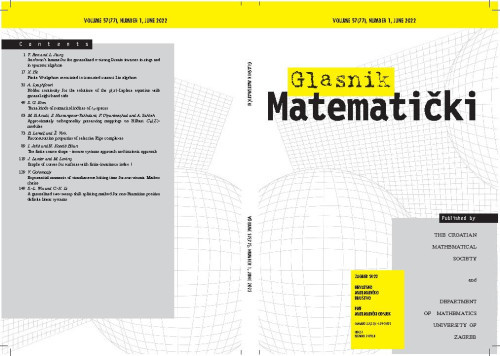 Glasnik matematički : 57,1(2022) / glavni urednik Dražen Adamović.