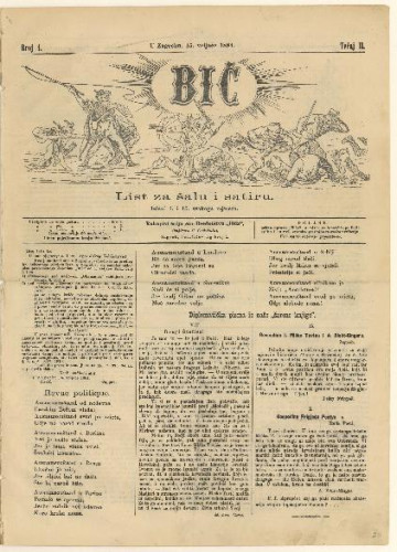 Bič (Zagreb). Tečaj 2, br. 4(15. veljače 1884) (izvorno)