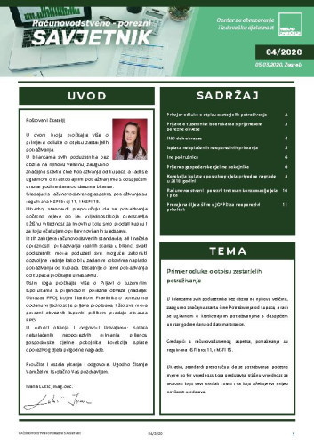 Računovodstveno-porezni savjetnik : 4(2020)  / glavni urednik Ivana Lukić.