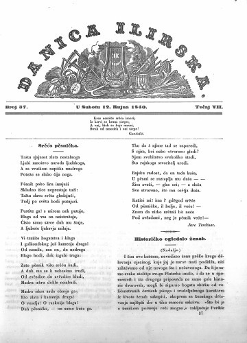 Danica ilirska : 6,37(1840) / učrednik Ljudevit Gaj.