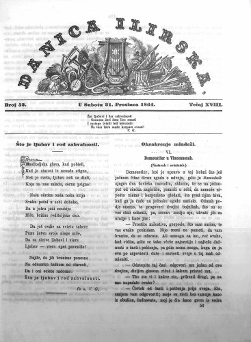 Danica ilirska : 18,53(1864)  / urednik Ljudevit Gaj.