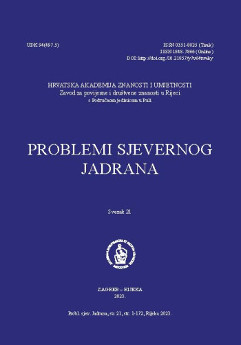 Problemi sjevernog Jadrana : 21(2023)  / glavni i odgovorni urednik Miroslav Bertoša.