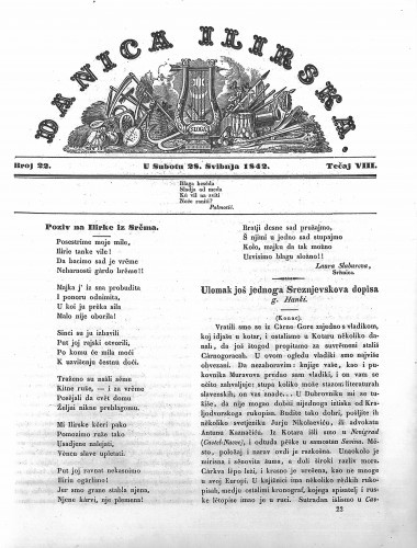 Danica ilirska : 8,22(1842) / učrednik Ljudevit Gaj.