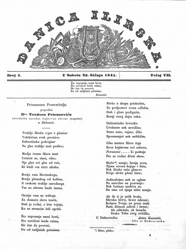 Danica ilirska : 7,4(1841) / učrednik Ljudevit Gaj.