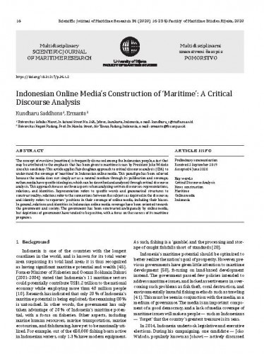 Indonesian online media’s construction of 