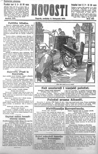 Novosti : 16,265(1921) / odgovorni urednik Lj. Z. Kara.