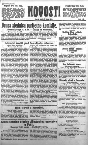 Novosti : 18,147(1923) / odgovorni urednik Lj. Z. Kara.