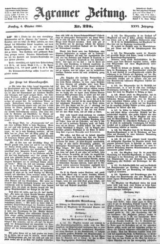 Agramer Zeitung : 26,228(1851) / für die Redaktion verantwortlich Ivan Sonvan. 