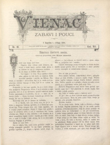 Vienac : zabavi i pouci. : 12,18(1880) / urednik August Šenoa.