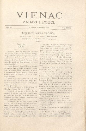 Vienac : zabavi i pouci. : 33,44(1901) / uredjuje Gjuro Arnold.