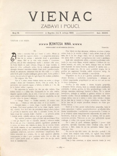 Vienac : zabavi i pouci. : 34,19(1902) / uredjuje Gjuro Arnold.