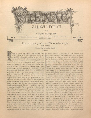 Vienac : zabavi i pouci. : 30,11(1898) / uredjuje Bartol Inhof.