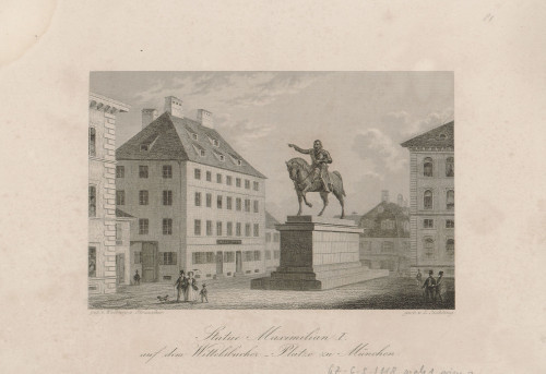 Statue Maximilian I.  / L. [Lazarus Gottlieb] Sichling [prema crtežu Walburge Straucher]