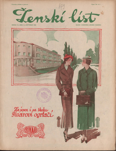 Ženski list   : za modu, zabavu i kućanstvo : 12, 9(1936)  / [glavni i odgovorni urednik [Marija Jurić] Zagorka].