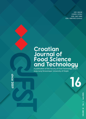 Croatian journal of food science and technology : a publication of the Faculty of Food Technology Osijek : 16,1(2024) / editor-in-chief Jurislav Babić.