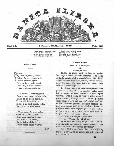 Danica ilirska : 20,17(1866)  / urednik Ljudevit Gaj.