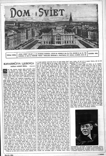 Dom i sviet  : ilustrovani list za zabavu, pouku i viesti dnevnih dogadjaja, javnom i društvenom životu, umjetnosti i znanosti, trgovini, obrtu, glazbi i kazalištu : 31,21(1918) / urednik Rudolf Kugli.