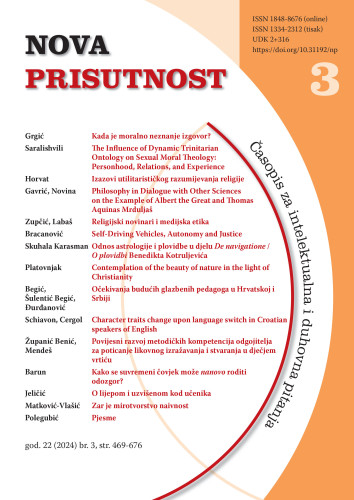 Nova prisutnost : časopis za intelektualna i duhovna pitanja : 22,3(2024) / glavna i odgovorna urednica, editor-in-chief Katica Knezović.