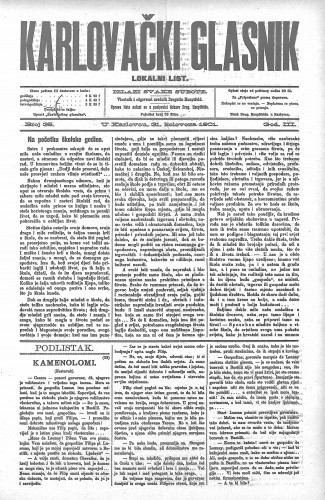Karlovački glasnik : lokalni list : 3,35(1901) / odgovorni urednik Dragutin Hauptfeld.