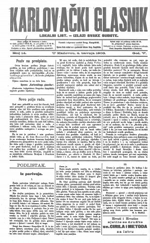 Karlovački glasnik : lokalni list : 5,14(1903) / odgovorni urednik Drag. Hauptfeld.