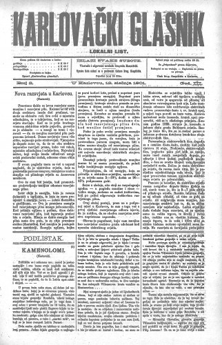 Karlovački glasnik : lokalni list : 3,2(1901) / odgovorni urednik Dragutin Hauptfeld.