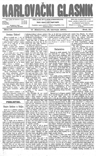 Karlovački glasnik : 2,16(1900) / odgovorni urednik Dragutin Hauptfeld.