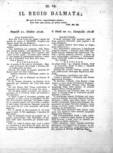 Il Regio Dalmata. : 43(1808)