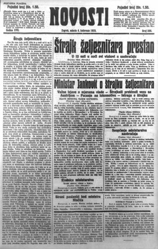 Novosti : 18,209(1923) / odgovorni urednik Lj. Z. Kara.