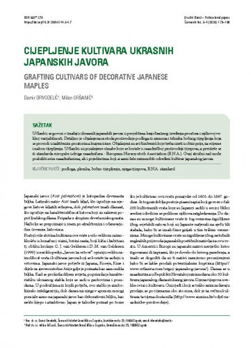 Cijepljenje kultivara ukrasnih japanskih javora = Grafting cultivars of decorative japanese maples / Damir Drvodelić, Milan Oršanić.