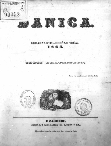Danica ilirska : 17,1(1863)  / urednik Ljudevit Gaj.