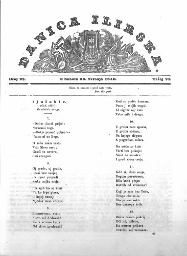 Danica ilirska : 6,22(1840) / učrednik Ljudevit Gaj.