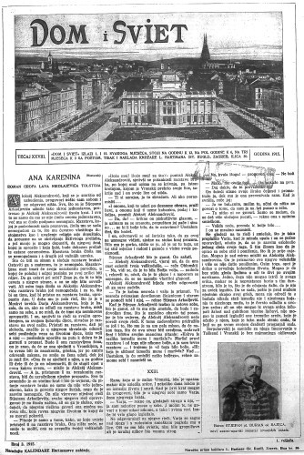 Dom i sviet   : ilustrovani list za zabavu, pouku i viesti dnevnih dogadjaja, javnom i društvenom životu, umjetnosti i znanosti, trgovini, obrtu, glazbi i kazalištu : 28,3(1915)  / urednik Stjepan Kugli.
