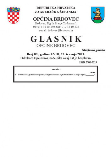 Glasnik Općine Brdovec : 18,8(2021)/ uredništvo Alen Prelec, Maja Coner i Daniel Bukovinski.