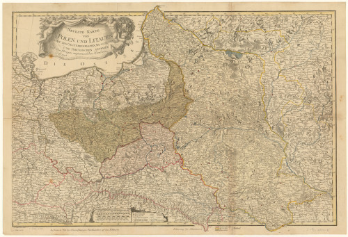 Neueste Karte von Polen und Litauen  : samt den Österreichischen, Russischen und Preussischen Antheile und den übrigen angränzenden Ländern / F. Müller fecit