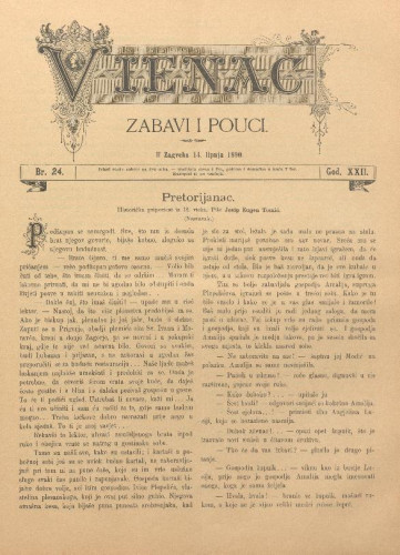 Vienac : zabavi i pouci. : 22,24(1890) / uredjuju V. Klaić i M. Maravić.