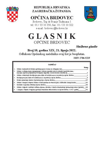 Glasnik Općine Brdovec : 19,10(2022)/  uredništvo Alen Prelec, Maja Coner i Daniel Bukovinski.