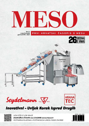 Meso : prvi hrvatski časopis o mesu : 26,5(2024) / glavna i odgovorna urednica, editor-in-chief Katarina Lučić.