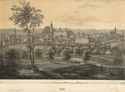 Ansicht der Bergstadt Ruttenberg in Böhmen.