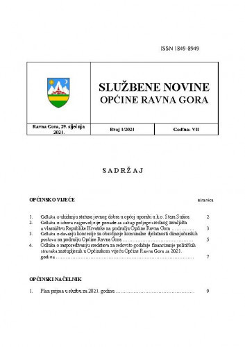 Službene novine Općine Ravna Gora : službeno glasilo Općine Ravna Gora : 7,1(2021) / glavni urednik Mišel Šćuka.