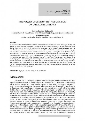 The power of a story in the function of language literacy   / Jasmina Delcheva Dizdarevikj, Vedran Dizdarevikj.