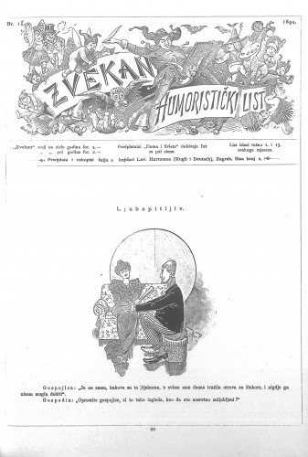 Zvekan : humoristički list : 5,12(1894) / odgovorni urednik August Šek.